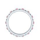 Vintage Style Lab Created Ruby Celtic Wedding Band with Certificate AAAA - Rosec Jewels