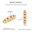 Vintage Style Lab Created Ruby Celtic Wedding Band with Certificate AAAA - Rosec Jewels