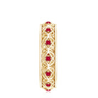 Vintage Style Lab Created Ruby Celtic Wedding Band with Certificate AAAA - Rosec Jewels