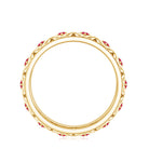 Vintage Style Lab Created Ruby Celtic Wedding Band with Certificate AAAA - Rosec Jewels