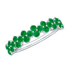 Certified Real Emerald Half Eternity Anniversary Ring AAA - Rosec Jewels