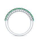 Certified Real Emerald Half Eternity Anniversary Ring AAA - Rosec Jewels