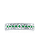 Rosec Jewels-Genuine Emerald Vintage Inspired Eternity Band