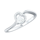Certified Moissanite Heart Promise Ring for Her D-VS1 - Rosec Jewels