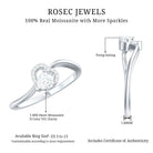 Certified Moissanite Heart Promise Ring for Her D-VS1 - Rosec Jewels