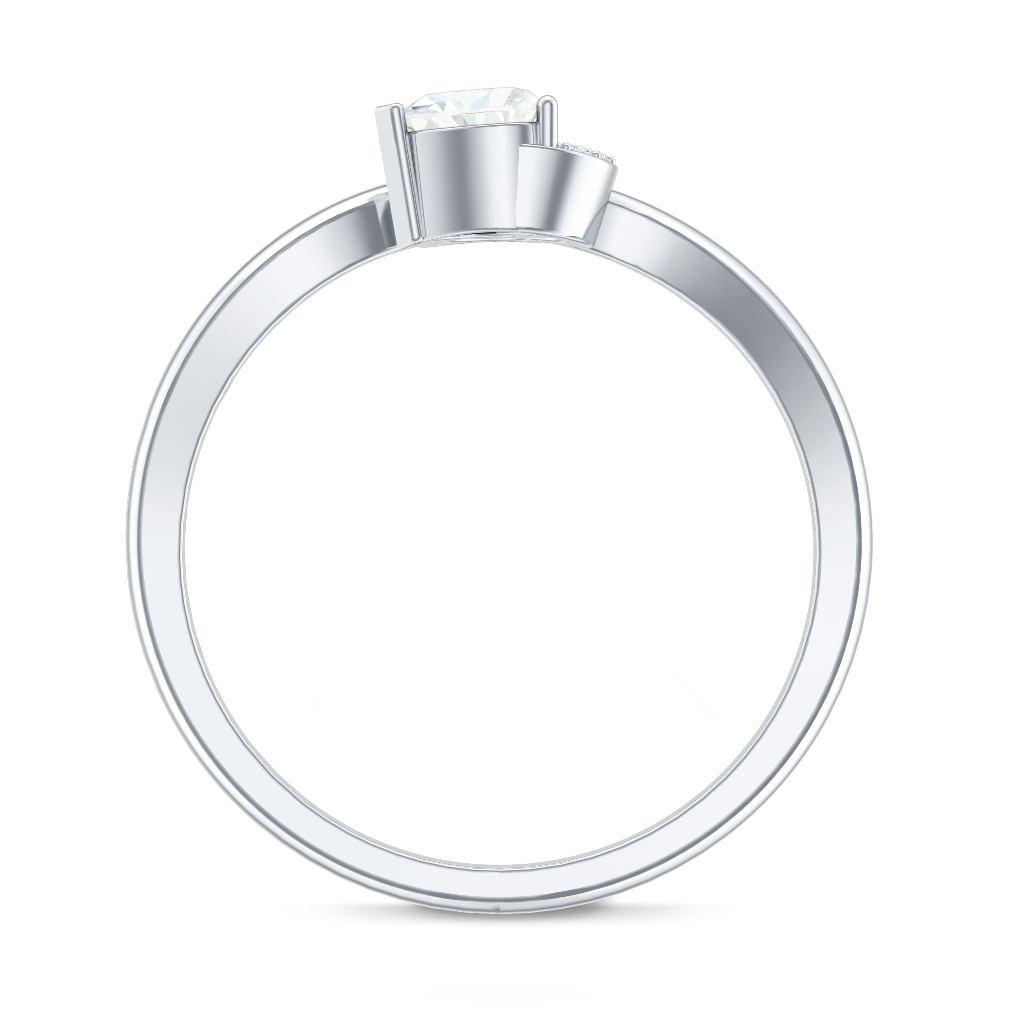 Certified Moissanite Heart Promise Ring for Her D-VS1 - Rosec Jewels