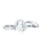 Certified Moissanite Heart Promise Ring for Her D-VS1 - Rosec Jewels