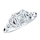 Asscher Cut 3 Carat Moissanite Celtic Knot Engagement Ring D-VS1 - Rosec Jewels