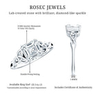 Asscher Cut 3 Carat Moissanite Celtic Knot Engagement Ring D-VS1 - Rosec Jewels