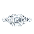 Asscher Cut 3 Carat Moissanite Celtic Knot Engagement Ring D-VS1 - Rosec Jewels