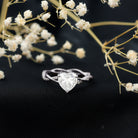 Rosec Jewels-Solitaire Heart Shape Moissanite Braided Engagement Ring