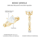 Rosec Jewels-Solitaire Heart Shape Moissanite Braided Engagement Ring