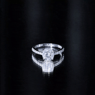 Certified 3 Carat Moissanite Cushion Cut Engagement Ring in Silver D-VS1 14K Yellow Gold Plated Silver - Rosec Jewels