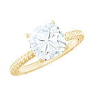 3 CT Certified Moissanite Cushion Cut Engagement Ring D-VS1 - Rosec Jewels