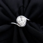 Heart Shape Moissanite Solitaire Bypass Ring Moissanite - ( D-VS1 ) - Color and Clarity - Rosec Jewels