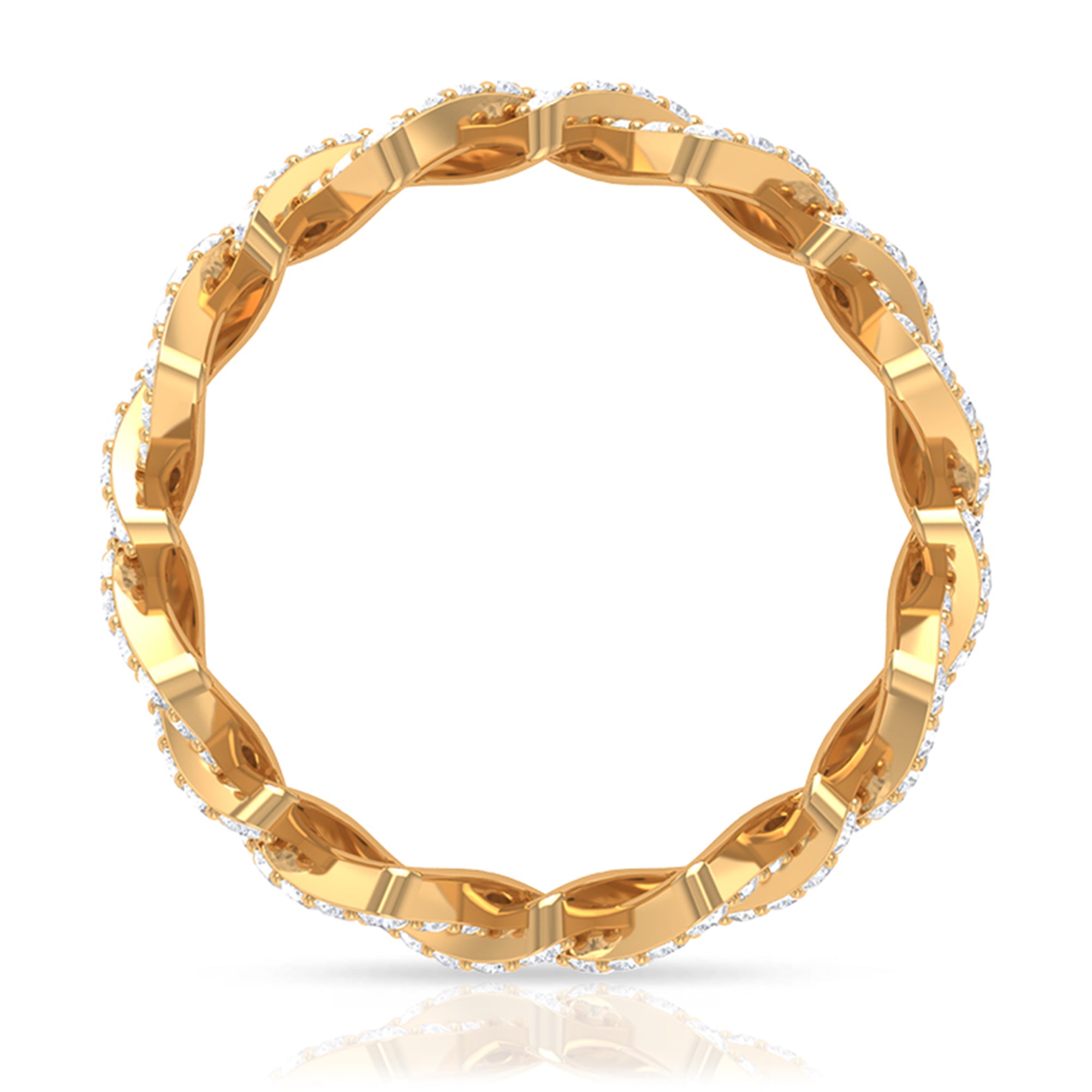 Zircon Twisted Stackable Eternity Ring AAAA - Rosec Jewels