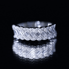 Baguette and Round Cut Zircon Braided Anniversary Ring AAAA - Rosec Jewels