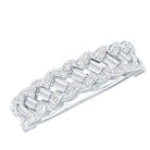 Baguette and Round Cut Zircon Braided Anniversary Ring AAAA - Rosec Jewels