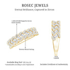 Baguette and Round Cut Zircon Braided Anniversary Ring AAAA - Rosec Jewels