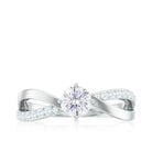 Rosec Jewels-Round Cut Zircon Infinity Solitaire Ring in Prong Setting