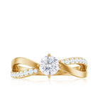 Rosec Jewels-Round Cut Zircon Infinity Solitaire Ring in Prong Setting