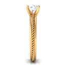 Cubic Zirconia Solitaire Twisted Rope Ring in Square Prong Setting AAAA - Rosec Jewels
