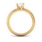 Cubic Zirconia Solitaire Twisted Rope Ring in Square Prong Setting AAAA - Rosec Jewels