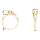 3/4 CT Cubic Zirconia Designer Engagement Ring in Gold Zircon - ( AAAA ) - Quality - Rosec Jewels
