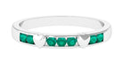 Rosec Jewels-Natural Emerald Heart Eternity Ring in Channel Setting