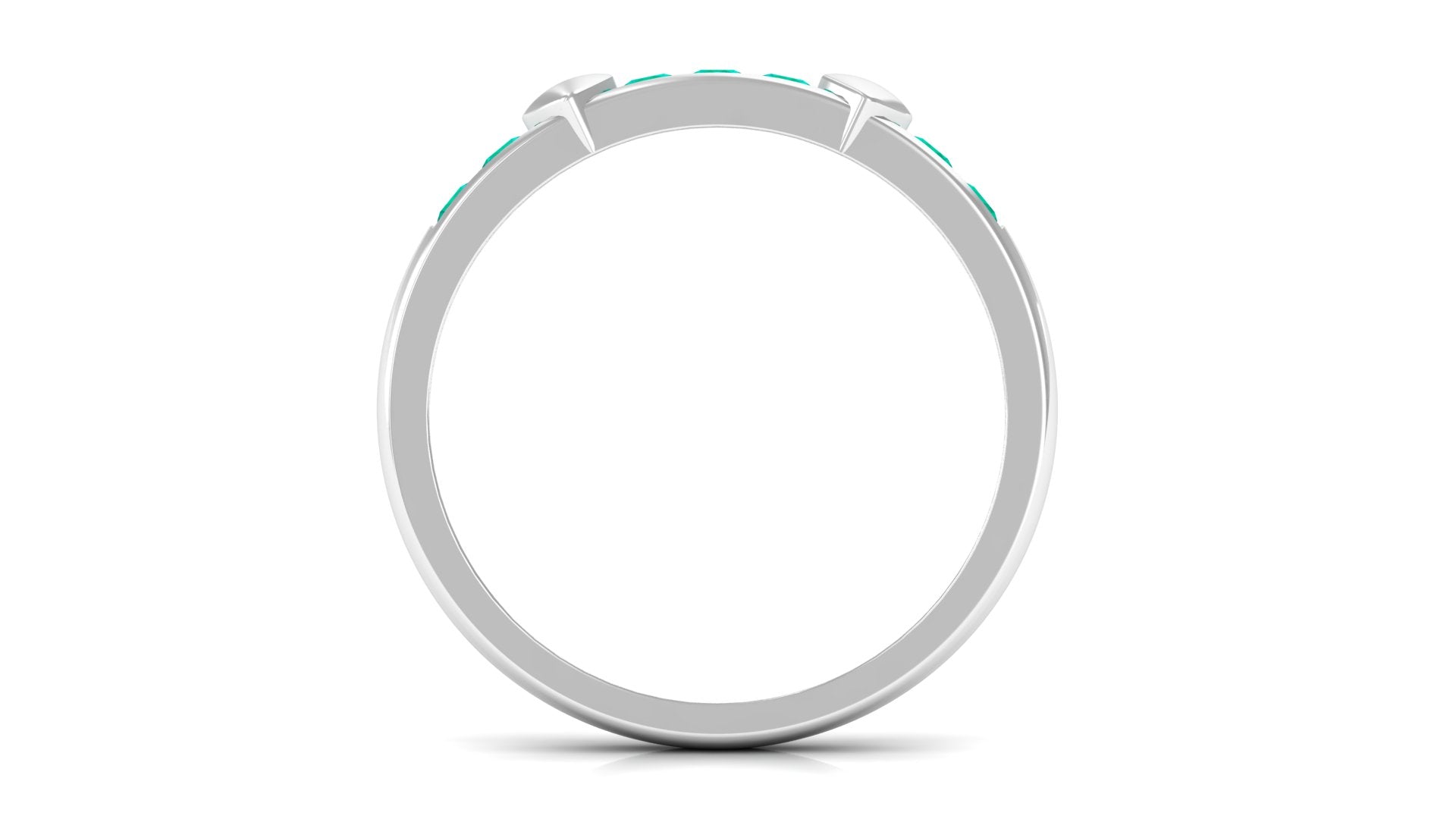 Rosec Jewels-Natural Emerald Heart Eternity Ring in Channel Setting
