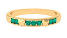 Rosec Jewels-Natural Emerald Heart Eternity Ring in Channel Setting