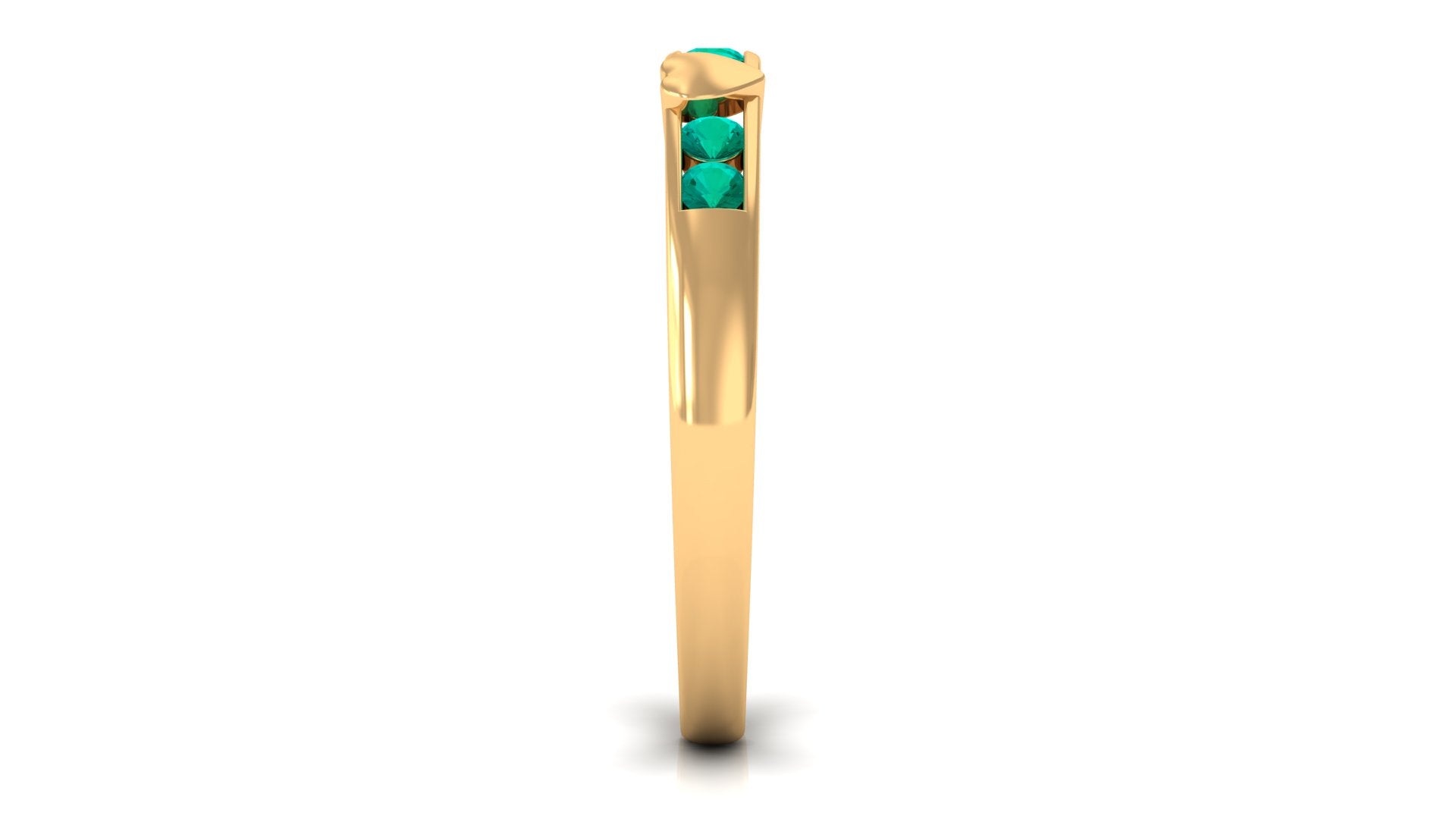 Rosec Jewels-Natural Emerald Heart Eternity Ring in Channel Setting