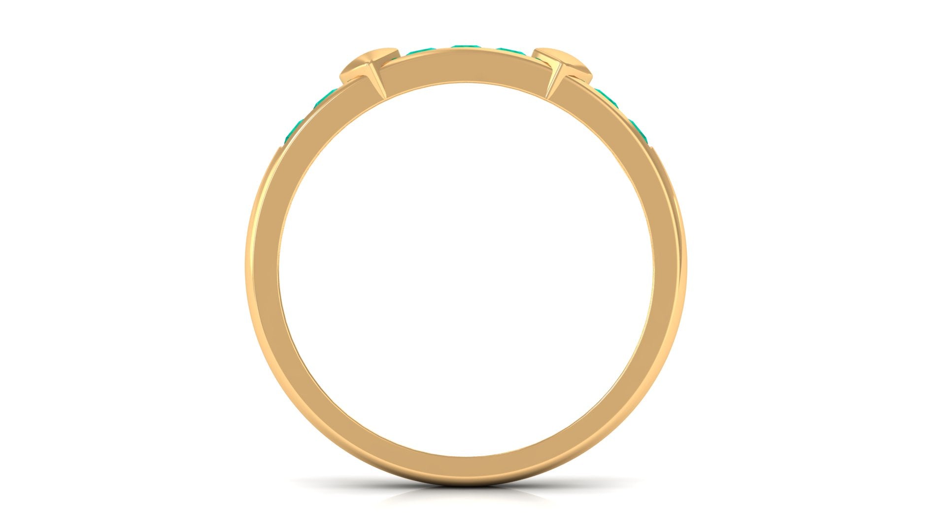 Rosec Jewels-Natural Emerald Heart Eternity Ring in Channel Setting