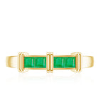 Rosec Jewels-Princess Cut Real Emerald Band Ring in Channel Setting