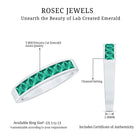 Princess Cut Lab Created Emerald Eternity Band in Channel Setting AAAA - Rosec Jewels