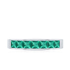 Princess Cut Lab Created Emerald Eternity Band in Channel Setting AAAA - Rosec Jewels