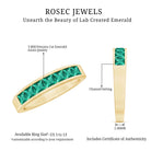 Princess Cut Lab Created Emerald Eternity Band in Channel Setting AAAA - Rosec Jewels