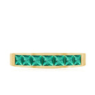 Princess Cut Lab Created Emerald Eternity Band in Channel Setting AAAA - Rosec Jewels