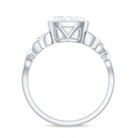 Cushion Cut Moissanite Solitaire Celtic Knot Ring in Bezel Setting D-VS1 - Rosec Jewels