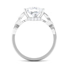 8 MM Princess Cut Moissanite Solitaire Celtic Knot Engagement Ring Moissanite - ( D-VS1 ) - Color and Clarity - Rosec Jewels
