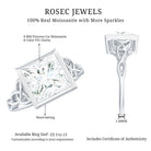 Princess Cut Moissanite Celtic Engagement Ring in Bezel Setting D-VS1 - Rosec Jewels