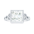 Princess Cut Moissanite Celtic Engagement Ring in Bezel Setting D-VS1 - Rosec Jewels
