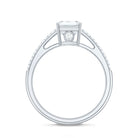 Emerald Cut Moissanite Side Stone Engagement Ring D-VS1 - Rosec Jewels