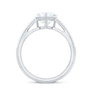Certified Moissanite Heart Engagement Ring with Side Stones D-VS1 - Rosec Jewels