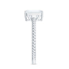 Emerald Cut Moissanite Engagement Ring with Twisted Rope Design D-VS1 - Rosec Jewels