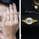 Rosec Jewels-2 CT Moissanite Engagement Ring with Celtic Details