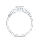 Rosec Jewels-Bezel Set Emerald Cut Moissanite Celtic Engagement Ring