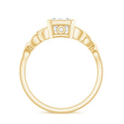 Rosec Jewels-Bezel Set Emerald Cut Moissanite Celtic Engagement Ring