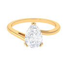Pear Shaped Moissanite Solitaire Promise Ring Moissanite - ( D-VS1 ) - Color and Clarity - Rosec Jewels