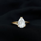 Pear Shaped Moissanite Solitaire Promise Ring Moissanite - ( D-VS1 ) - Color and Clarity - Rosec Jewels